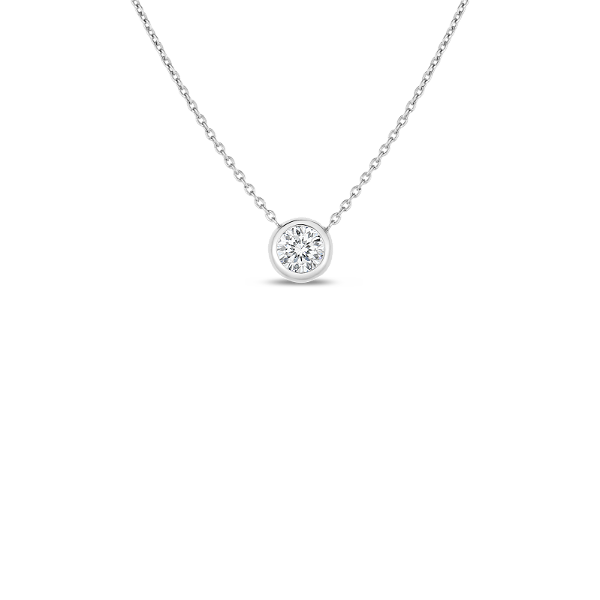 Closeup photo of 18K W .19ct Diamond Stationary Necklace