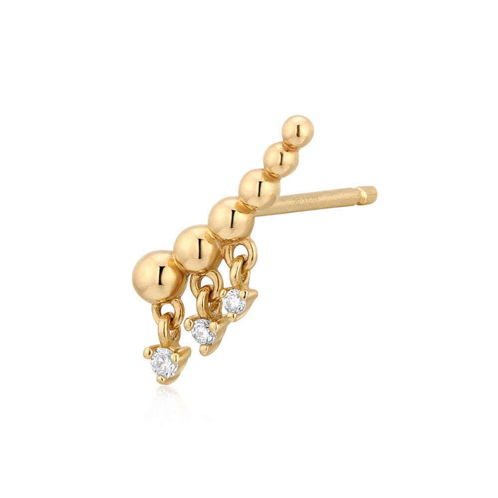 KORA | Dangling Lab Grown Diamond Beaded Climber Stud Earring