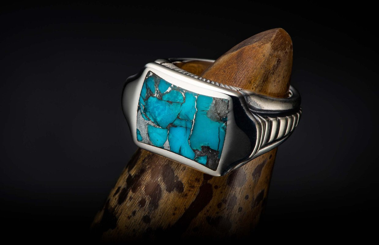 Sleek Turquoise Inlay Ring