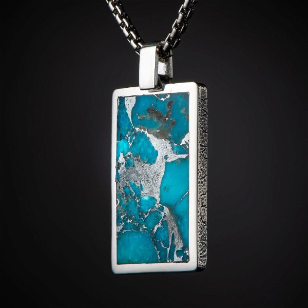 Closeup photo of Pinnacle Turquoise Necklace with 22 in Chain