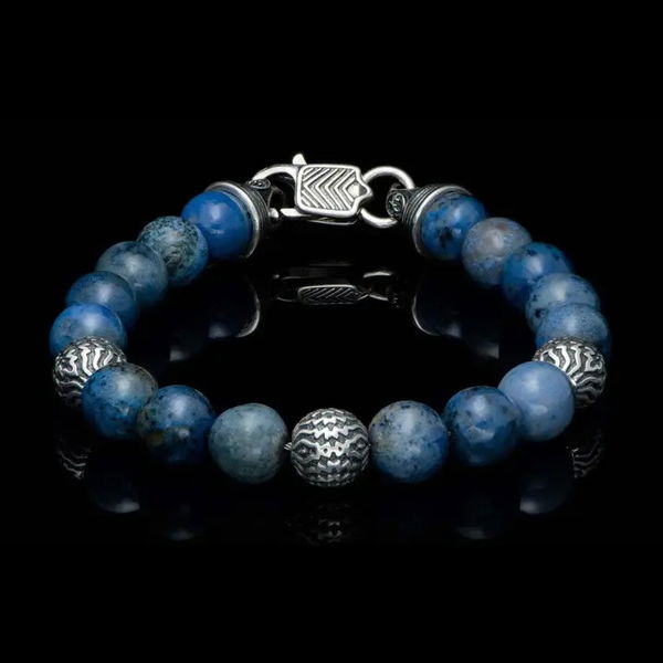 Closeup photo of Dumortierite Seaside Beaded Bracelet