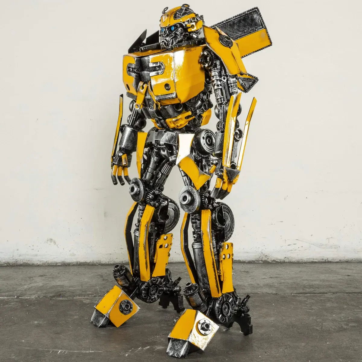 44" Bumblebee Inspired Recycled Metal Art Sculpture