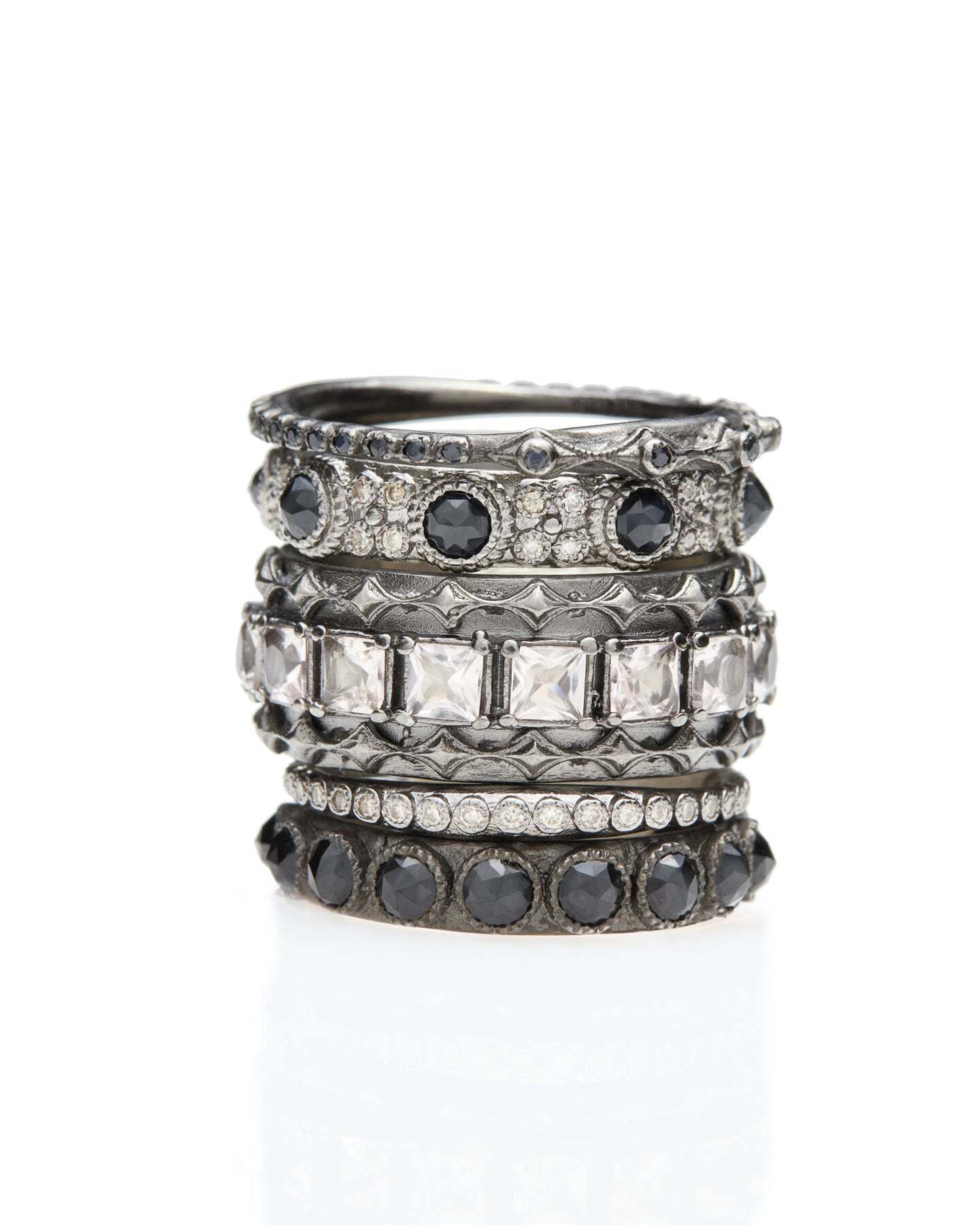 Rose Cut Station Stack Band Ring
