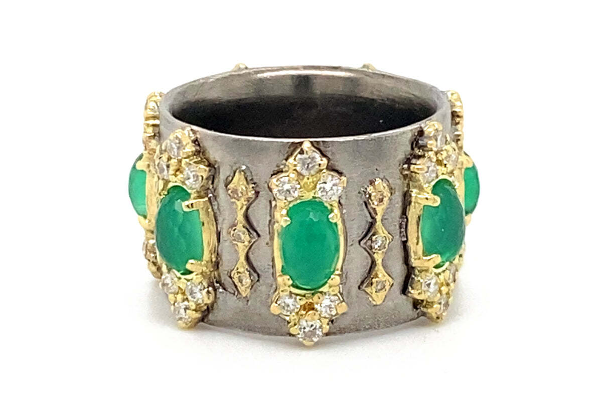 Green Onyx Cigar Ring