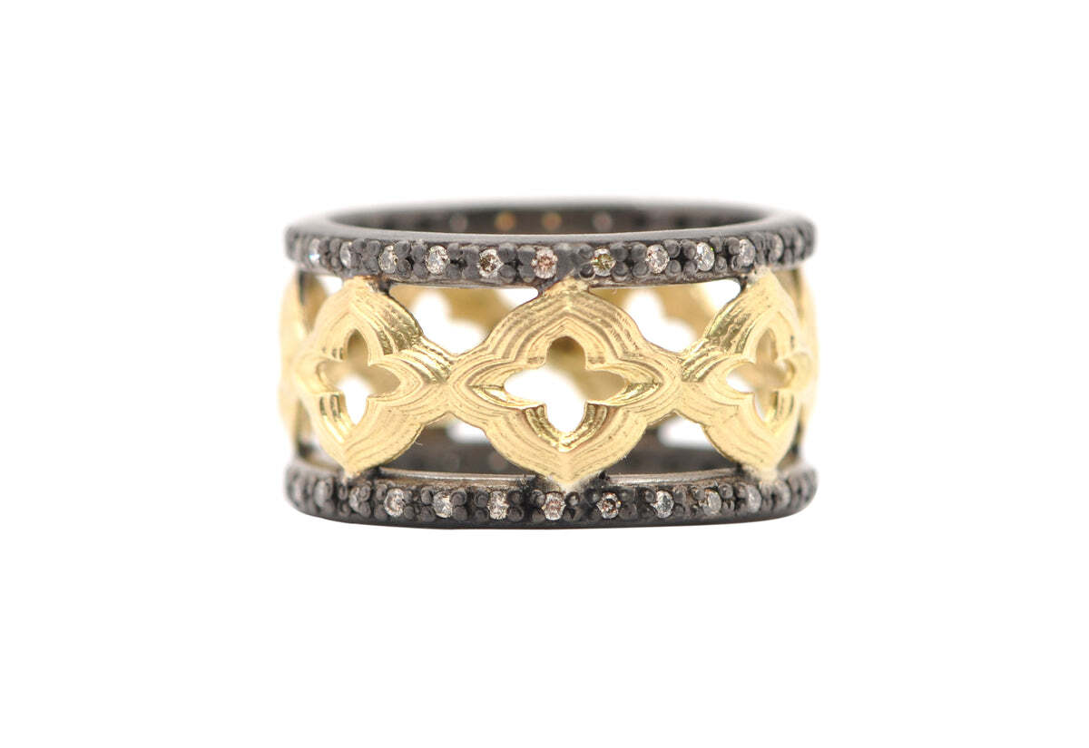 Open Scroll Wide Band Ring