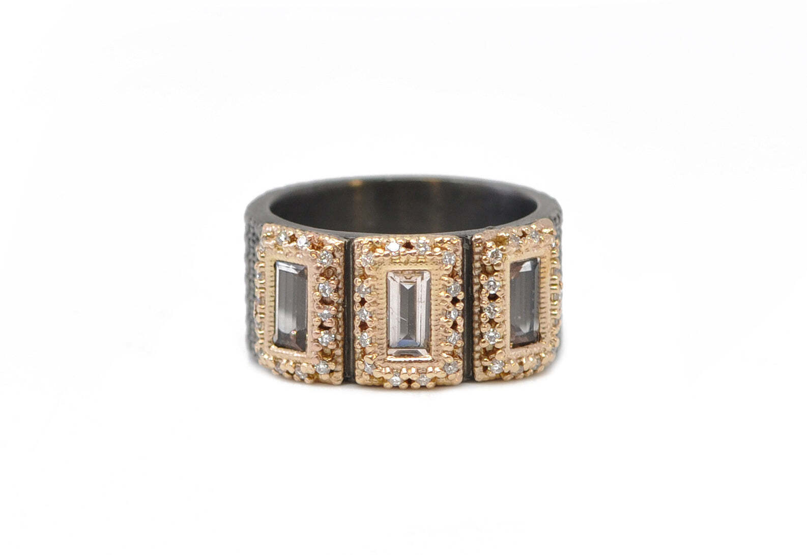 ROSE GOLD MORGANITE BAGUETTE STATEMENT RING