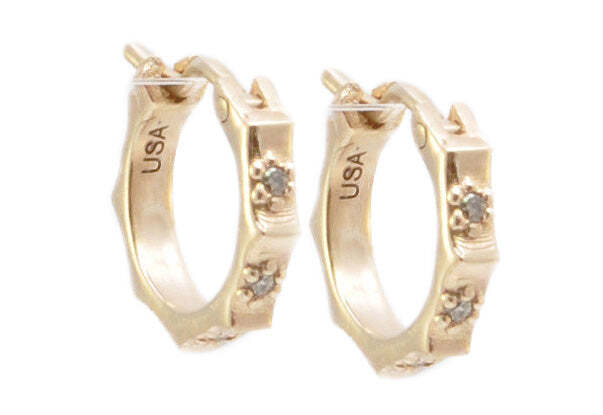 Showcase your fashion-forward style with these beautiful 14K Rose Gold 8MM Hoop Earrings with Champagne Diamonds. Crafted from 14K Rose Gold, these stylish hoop earrings feature 0.04 carats of sparkling champagne diamonds that add an extra touch of elegance. These earrings are perfect for any occasion, whether you are dressing up for a night out or want to add a bit of sparkle to your everyday attire. Whether you're treating yourself or gifting a loved one, these earrings are sure to make a timeless addition to any jewelry collection. Huggie Hoop Earrings