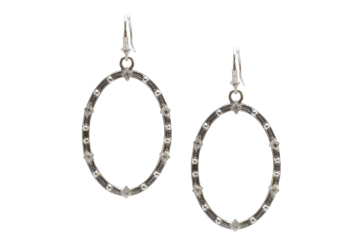 Open Oval Crivelli Drop Earrings