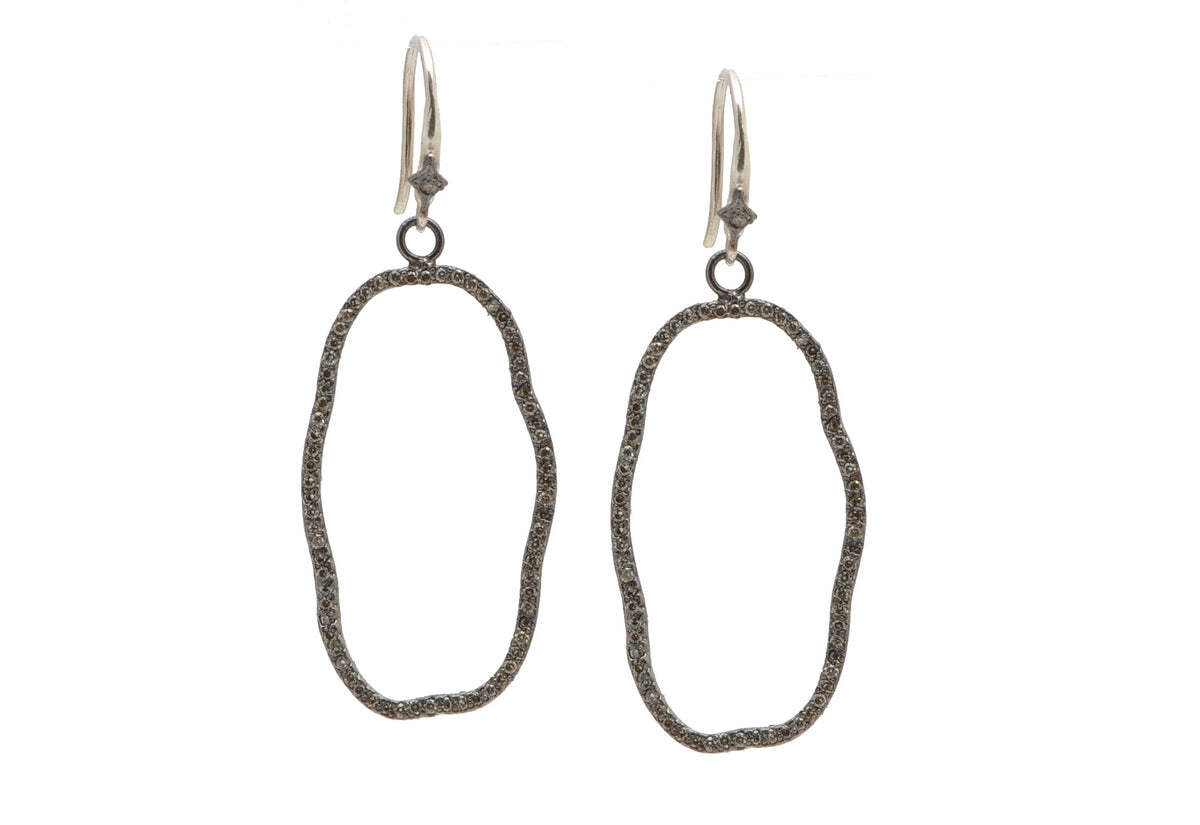 Organic Oval Drop Earrings