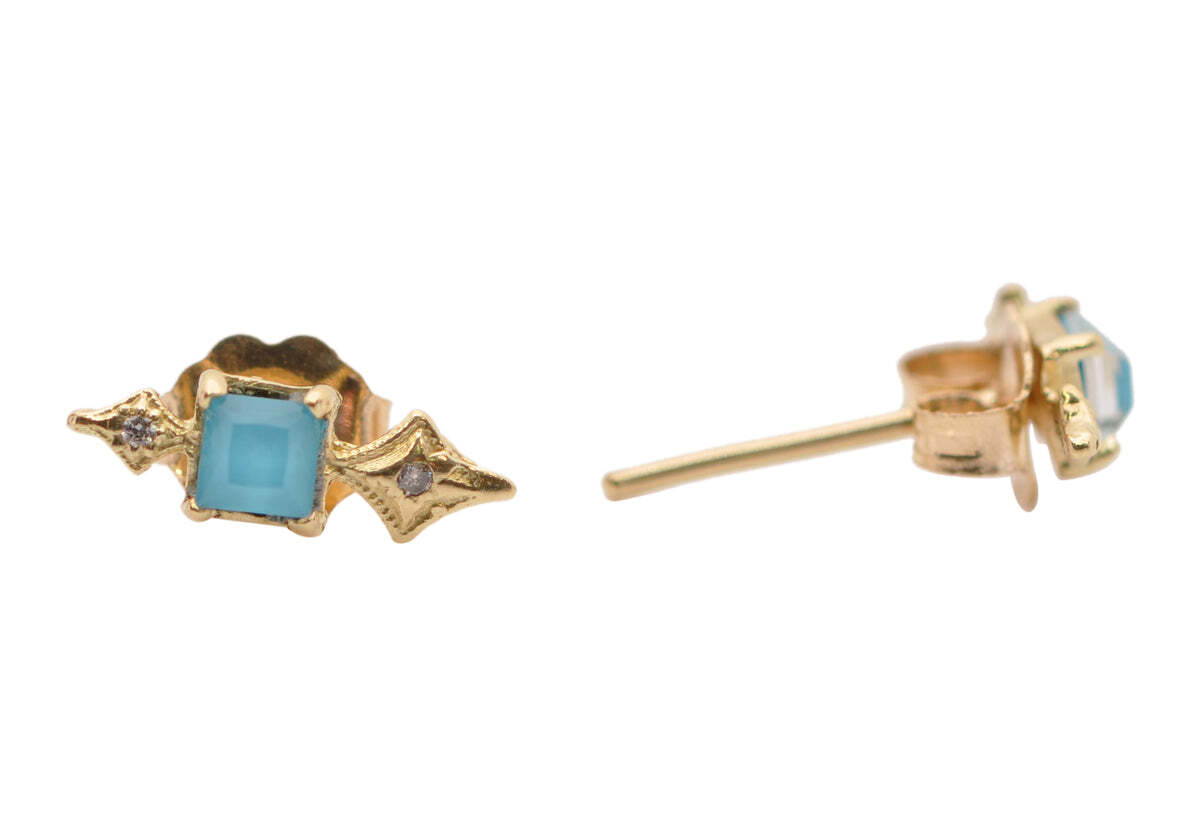 TURQUOSE CRIVELLI DAGGER STUD EARRINGS