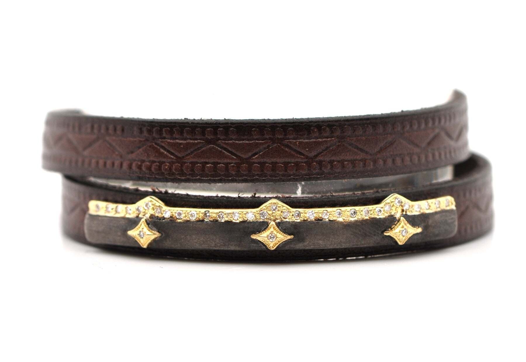Custom Leather Cuff Bracelet Jade Gemstone Hand Tooled Floral Western Design  | eBay