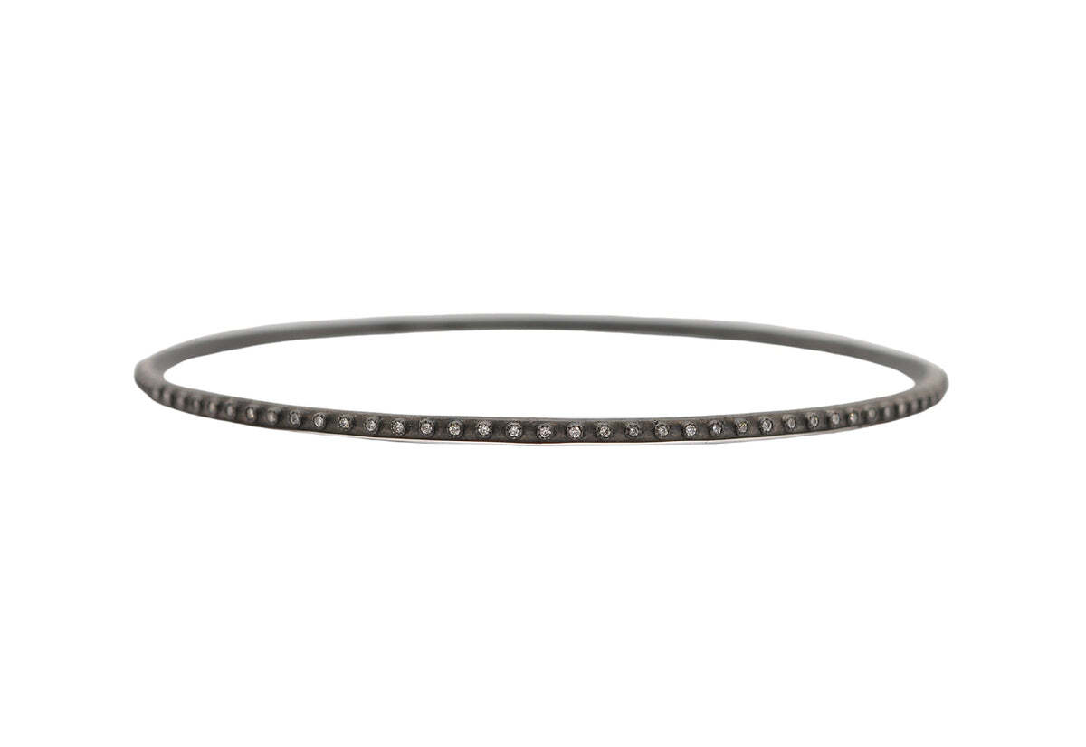 Blackened Diamond Eternity Bangle Bracelet