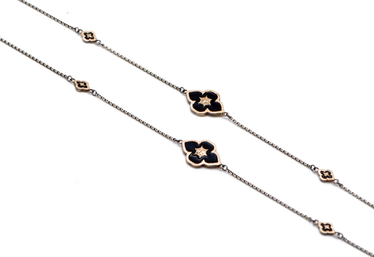 Enamel Scroll Chain Necklace