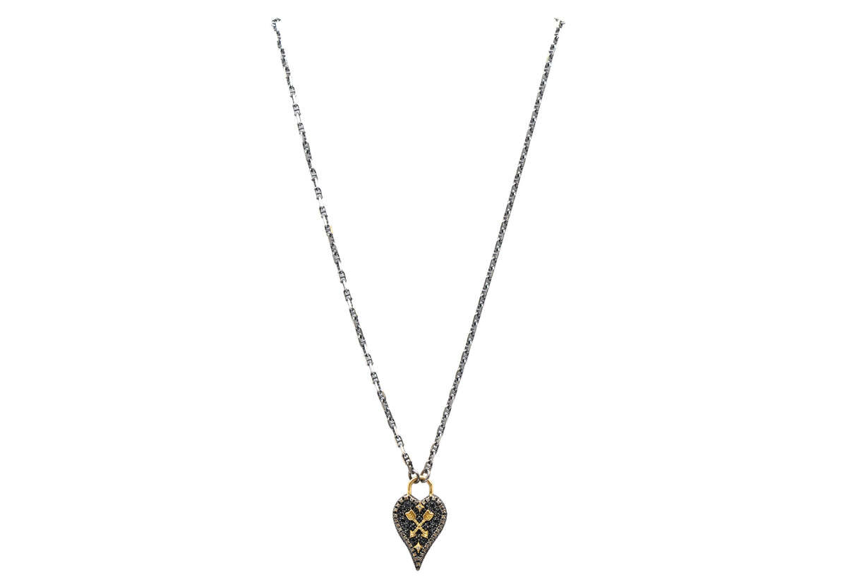 Crossed Arrow Heart Necklace