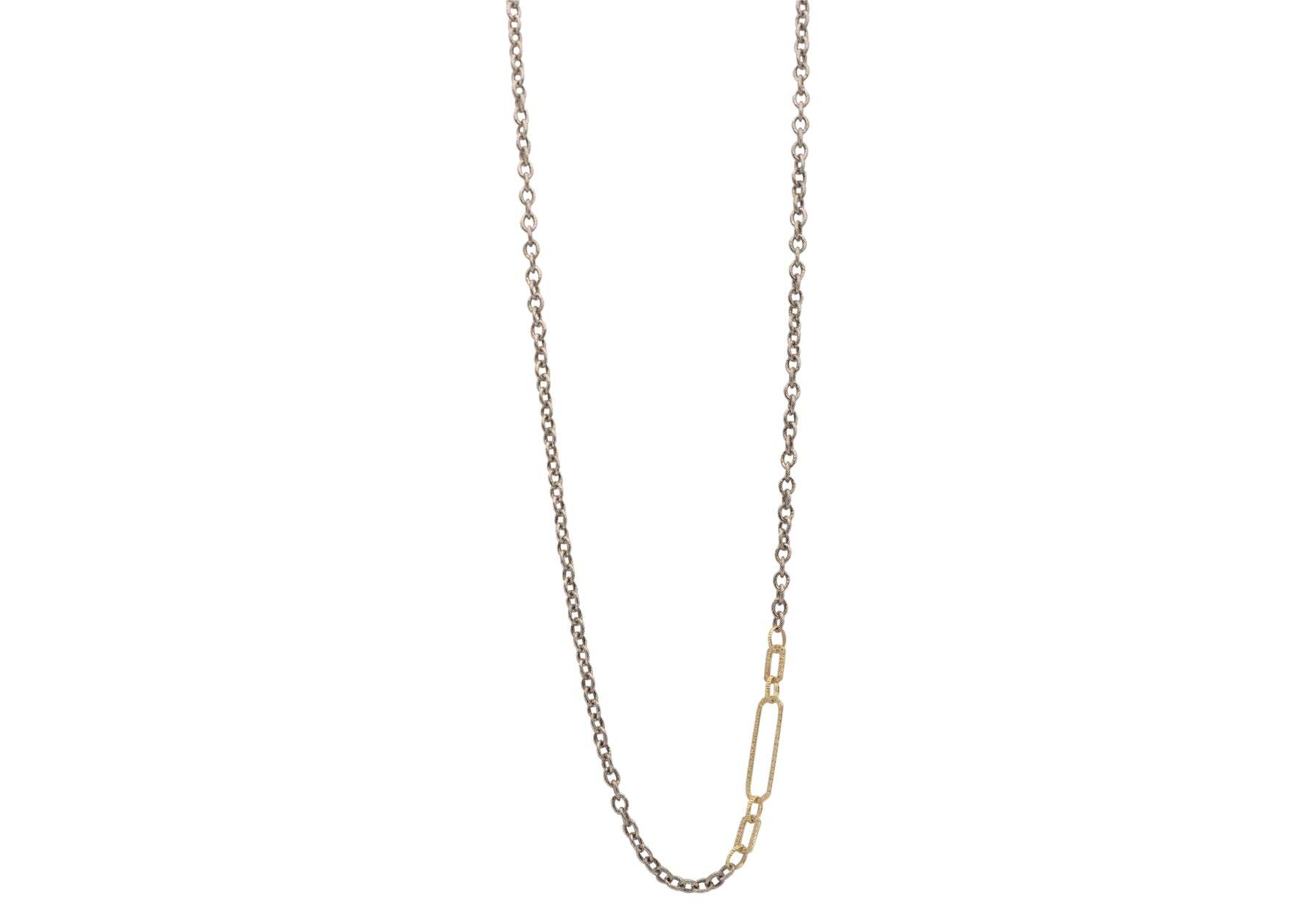 31" CHAIN LINK NECKLACE WITH DOUBLE-SIDED PAPERCLIP