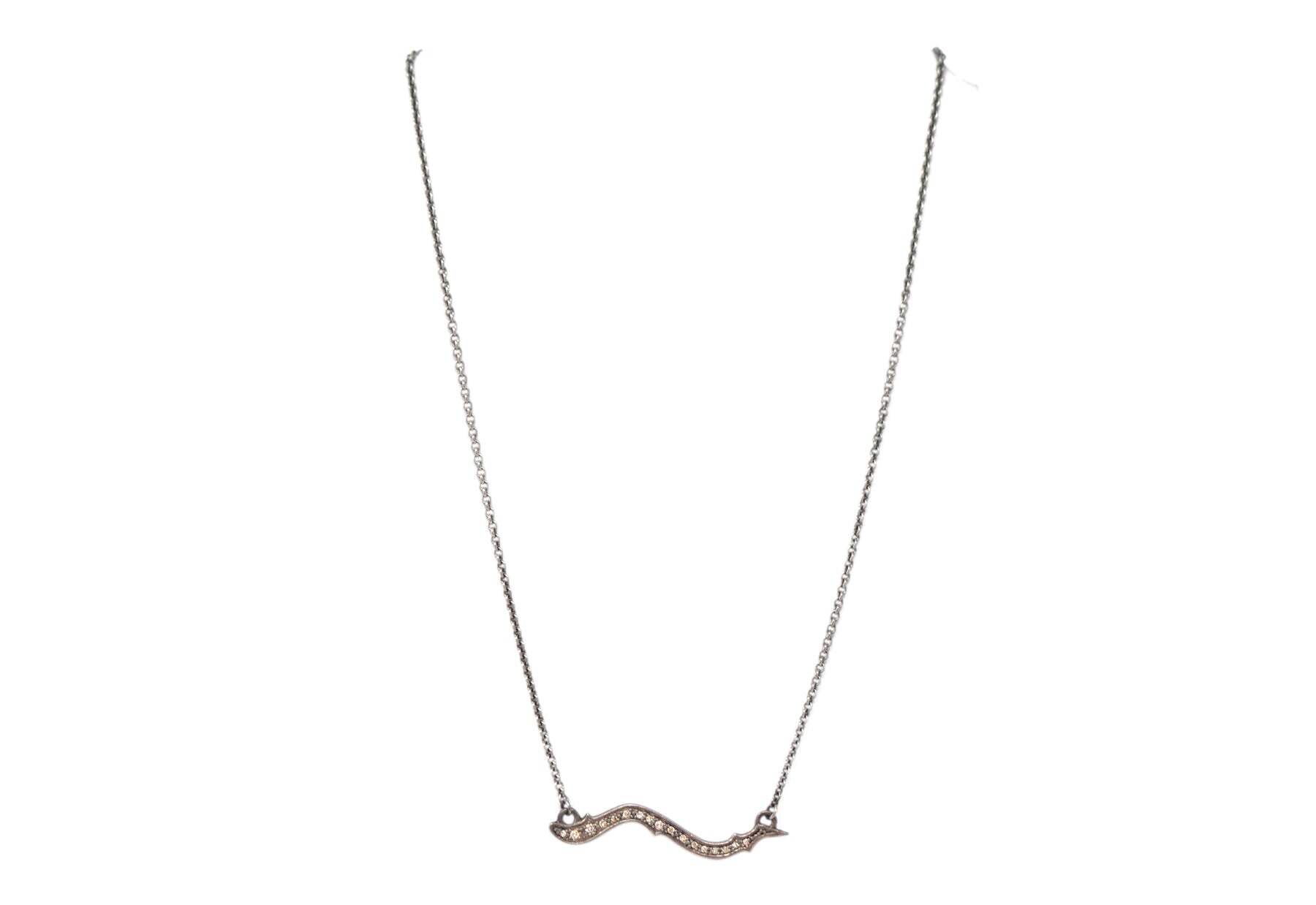 Curved Branch Pendant Necklace