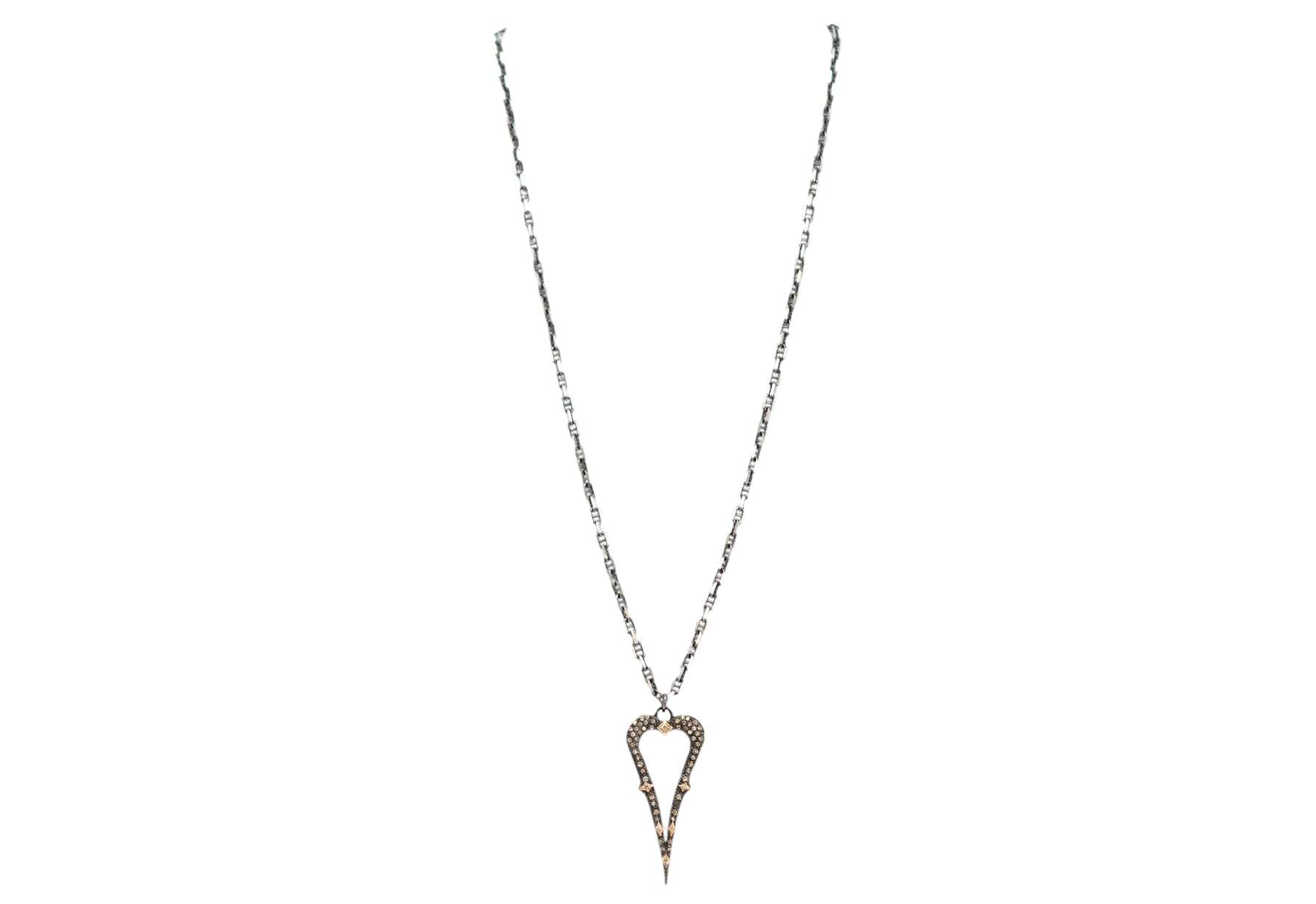 Pave Open Heart Pendant Necklace