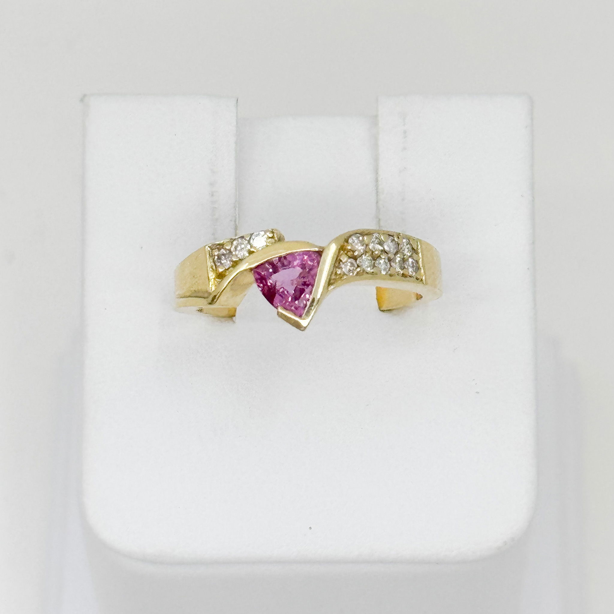 14ky Pink Tourmaline and Diamond Ring