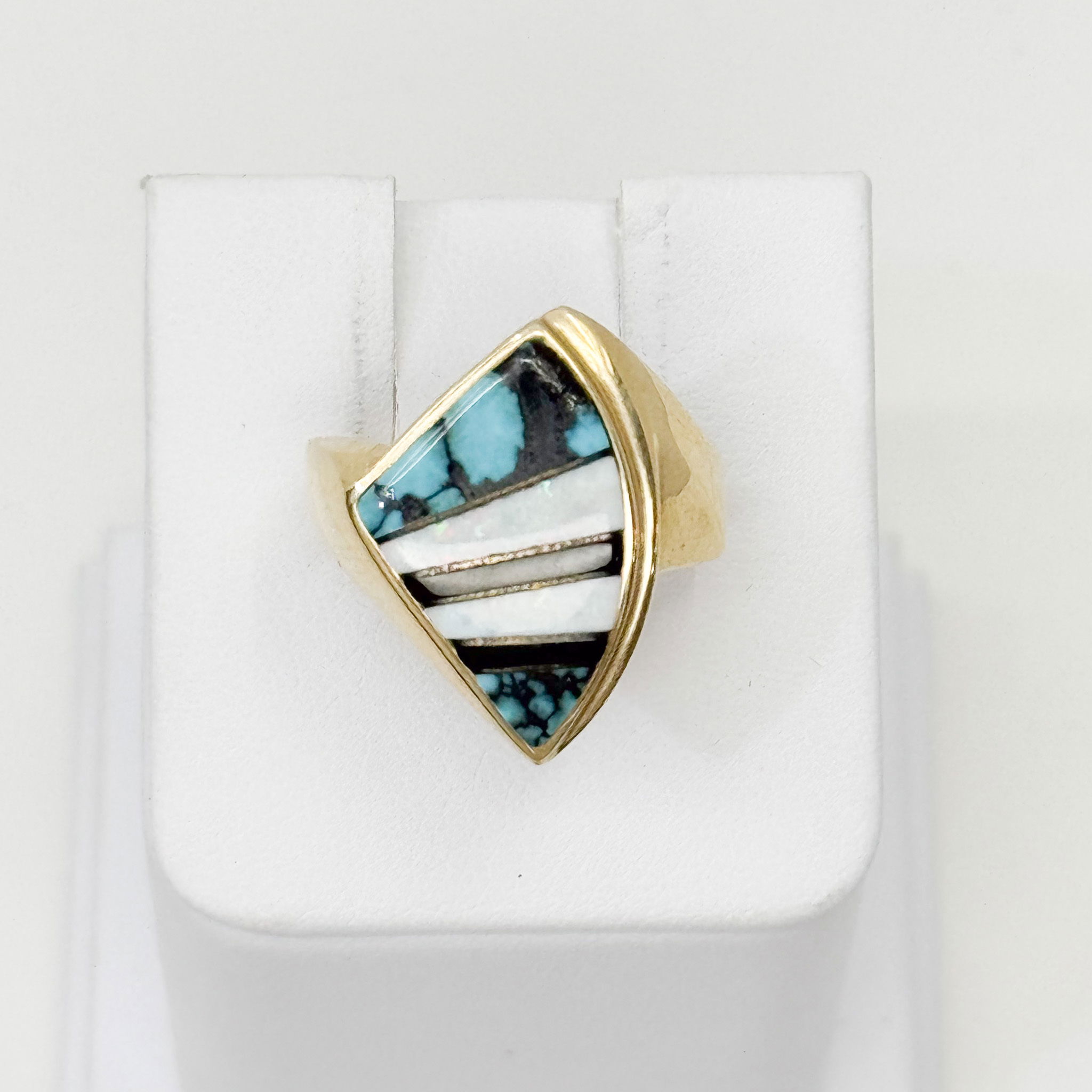 14ky Opal and Turquoise Inlay Ring