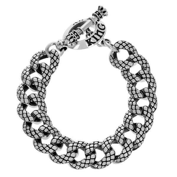 Closeup photo of Snake Link Bracelet w/ T-Bar and Toggle