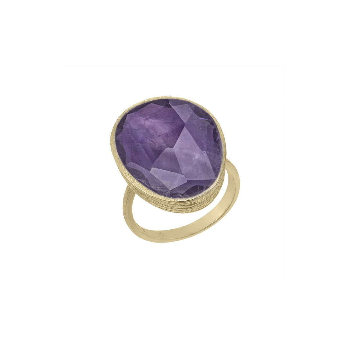 SHADE collection ring in textured Sterling Silver 925 with amethyst. 18 k Gold vermeil SHADE Ring in Silver. 18k Gold Vermeil