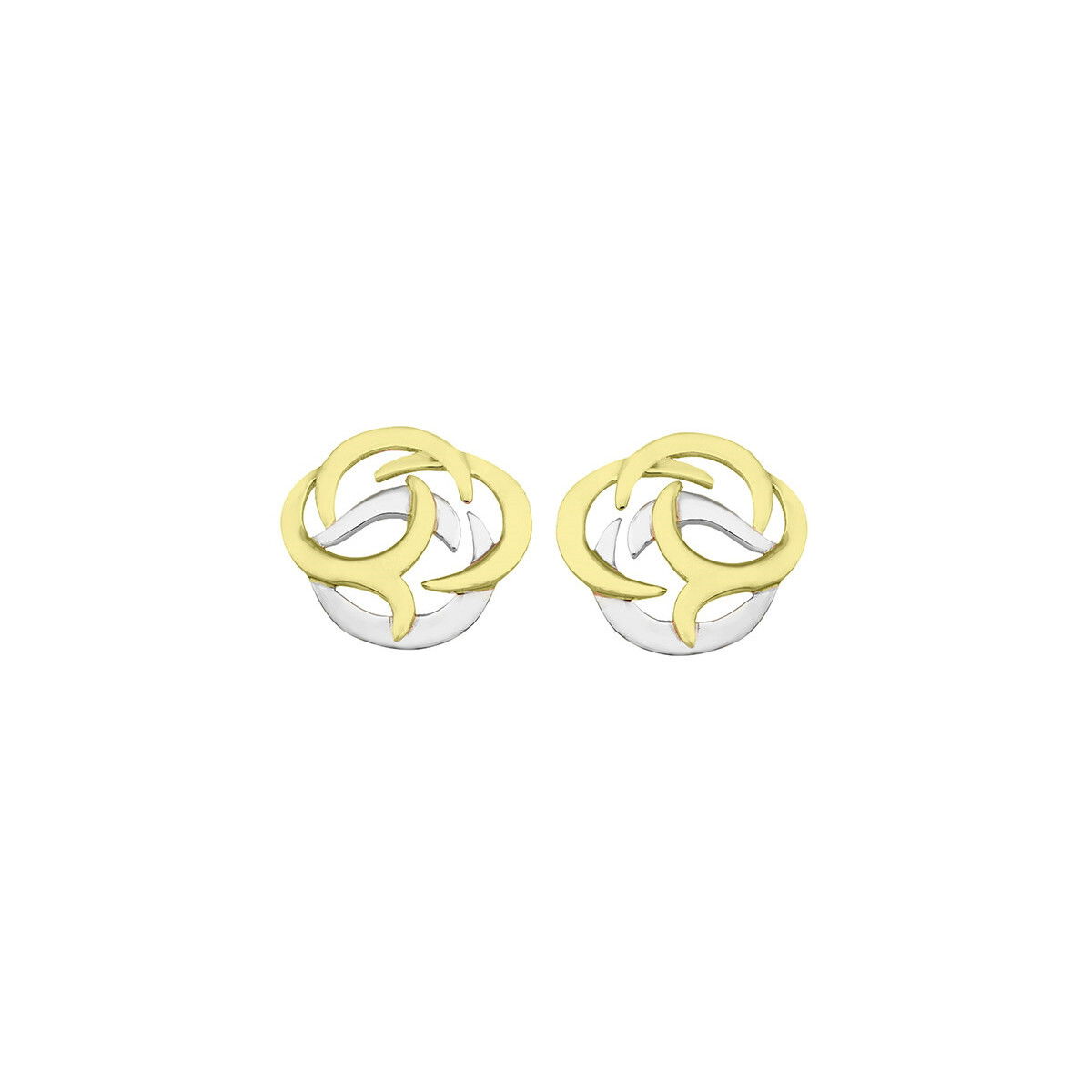 Sterling Silver 92518 kt Gold vermeilPost back earringsLenght 17 mm SHIELD Earrings in Silver. 18k Gold Vermeil