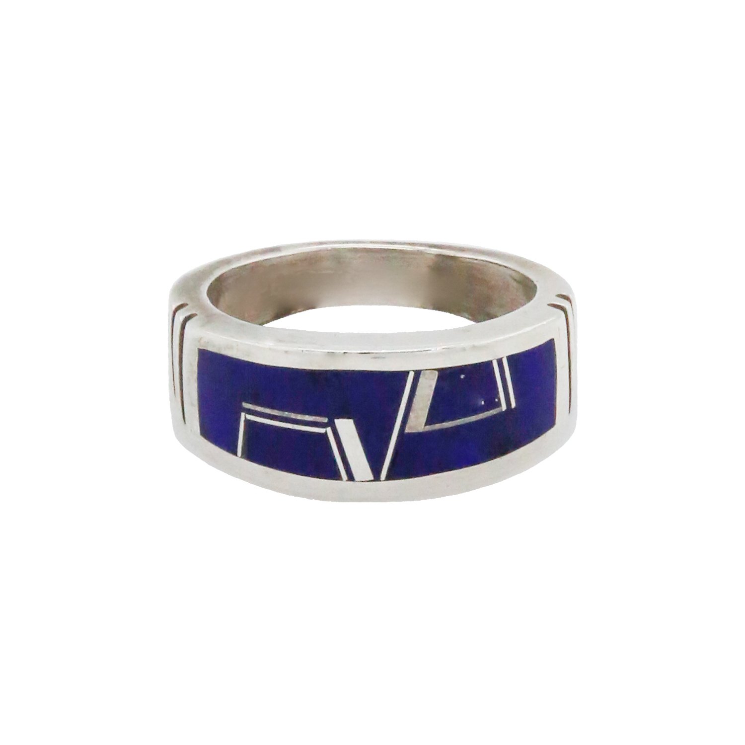 Mens Lapis Inlay Sterling Silver Ring