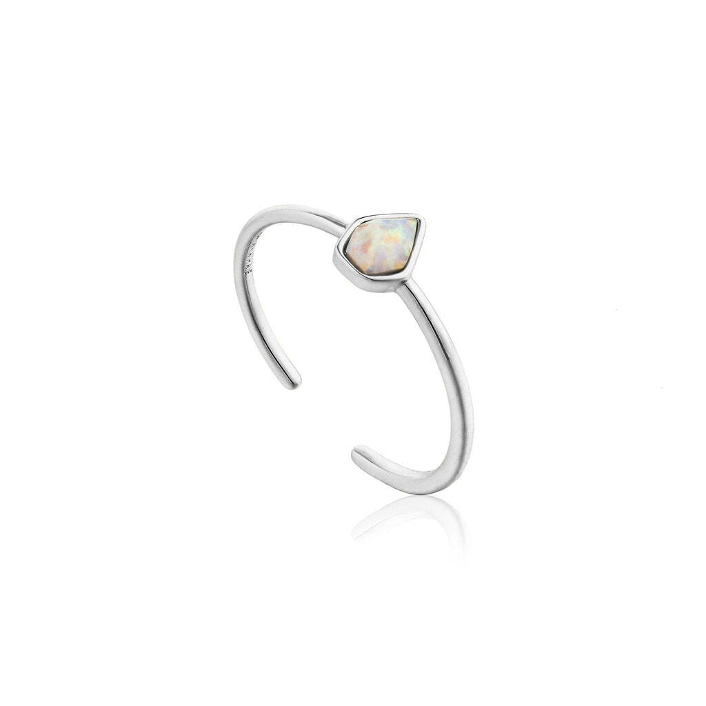 Light up your hands with this opal color silver adjustable ring. The shimmering glow of colors make this the perfect piece to stack up with other rings. Our Opal Color Adjustable Silver Ring is also available in gold. Opal Color Adjustable Silver Ring