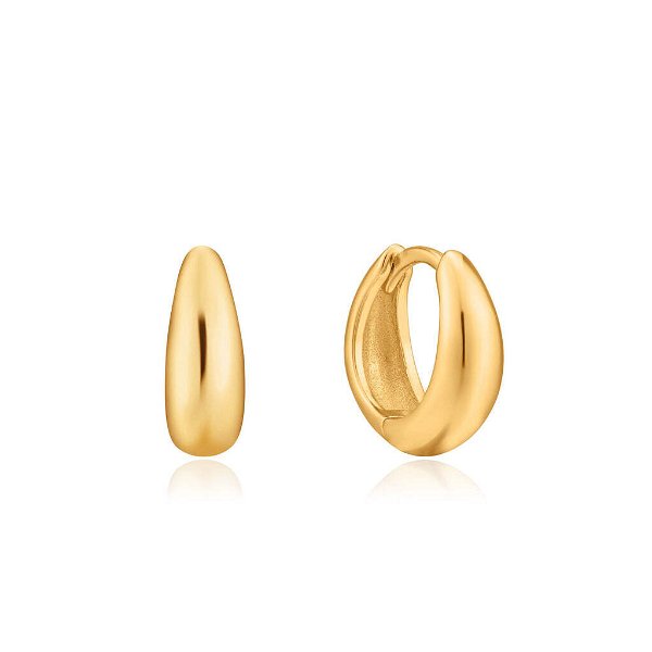 Closeup photo of Gold Luxe Huggie Hoop Earrings