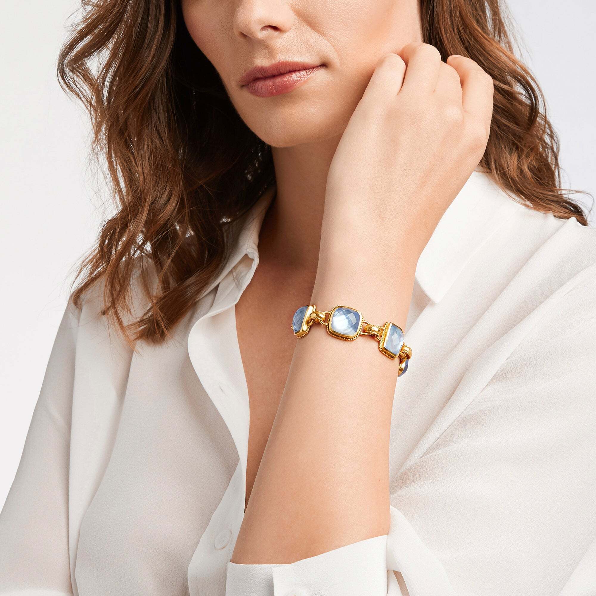 Lavish rose-cut gemstones decorated with two toggle rings for adjustable length. Savoy Demi Bracelet