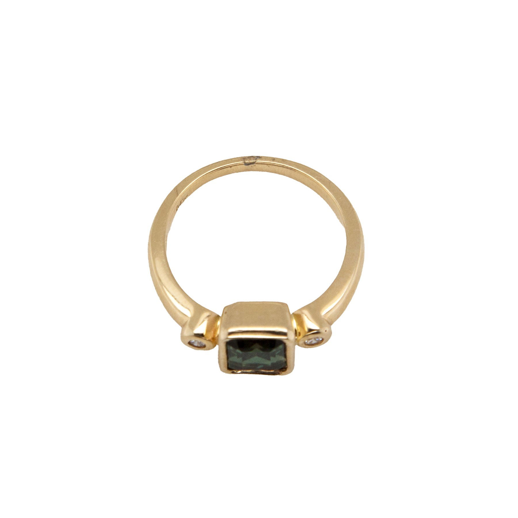 Material: 14k yellow goldStone Type: watermelon tourmaline and natural diamonds 14k WATERMELON TOURMALINE RING WITH DIAMONDS