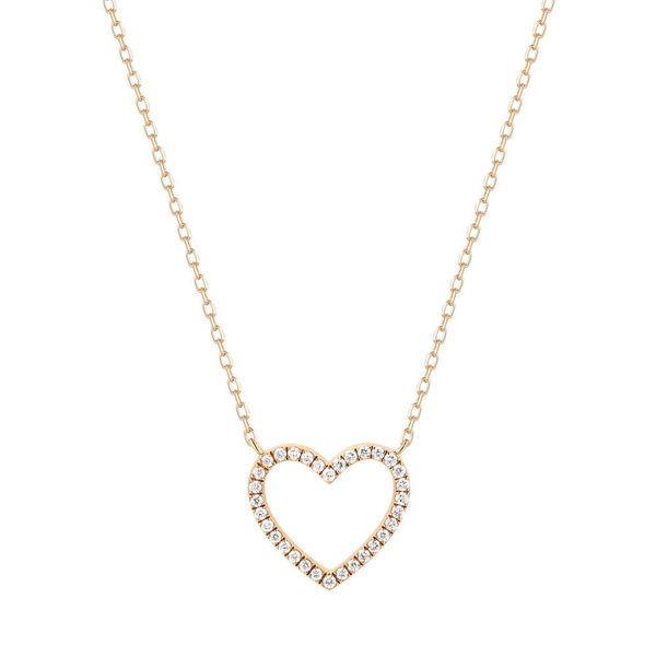 Closeup photo of EMMA | Open Diamond Heart Necklace