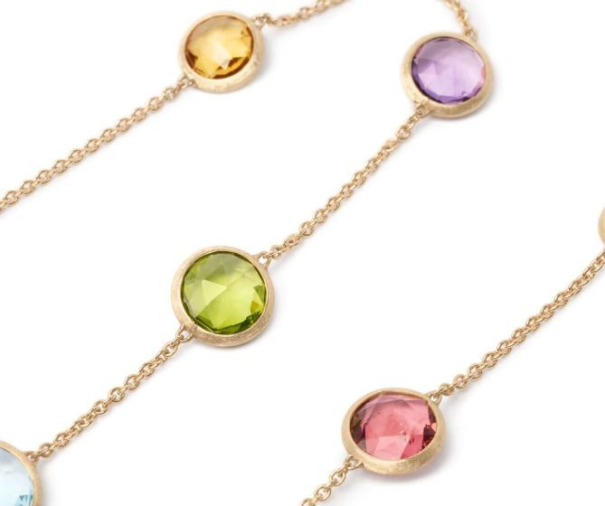 18K Yellow Gold Mixed Gemstone Necklace