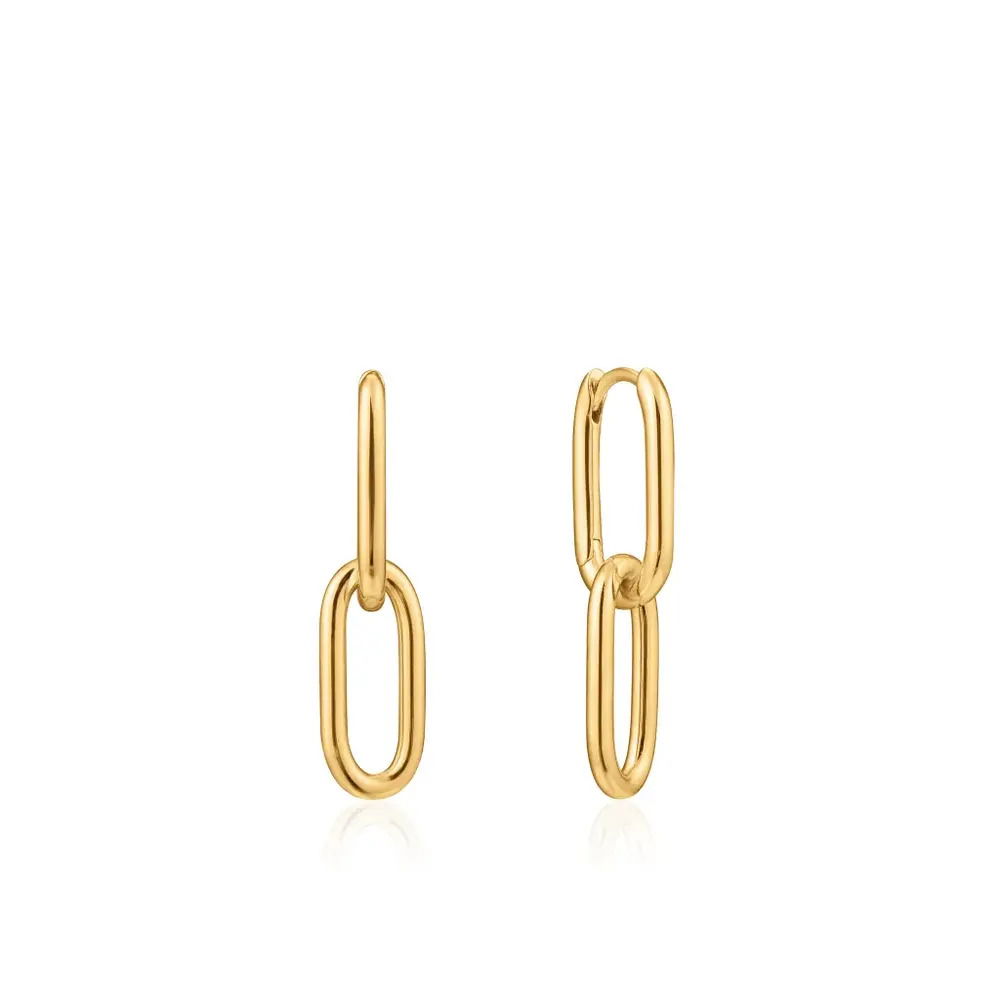 Simplicity at its best. This minimal pair are simple in design yet huge in the style stakes. These gold earrings are perfect to transition from daytime casual to evening glam. The hanging hoop can be removed and the top hoop worn on its own for an understated look. CABLE LINK EARRINGS