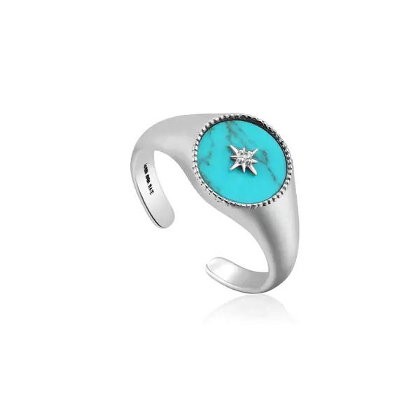 TURQUOISE EMBLEM SIGNET RING