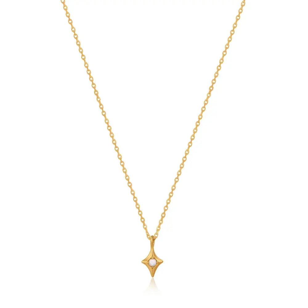 GOLD STAR OPAL PENDANT NECKLACE