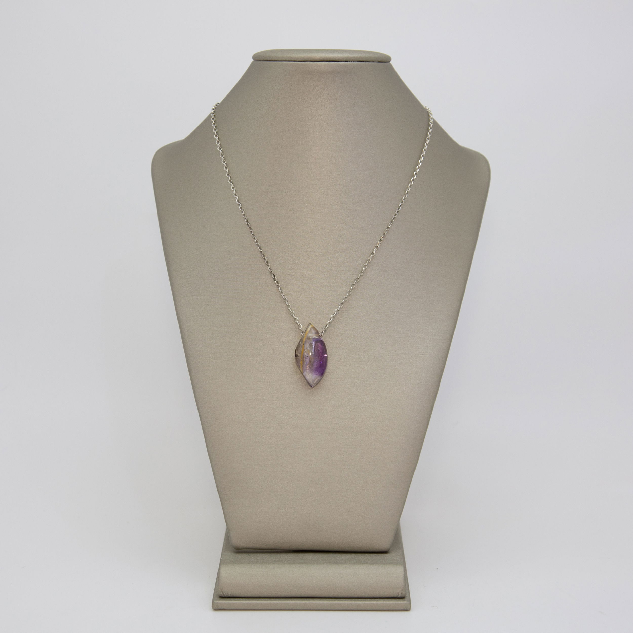 Amethyst with Opal Aroma Jewel on Sterling Silver Chain