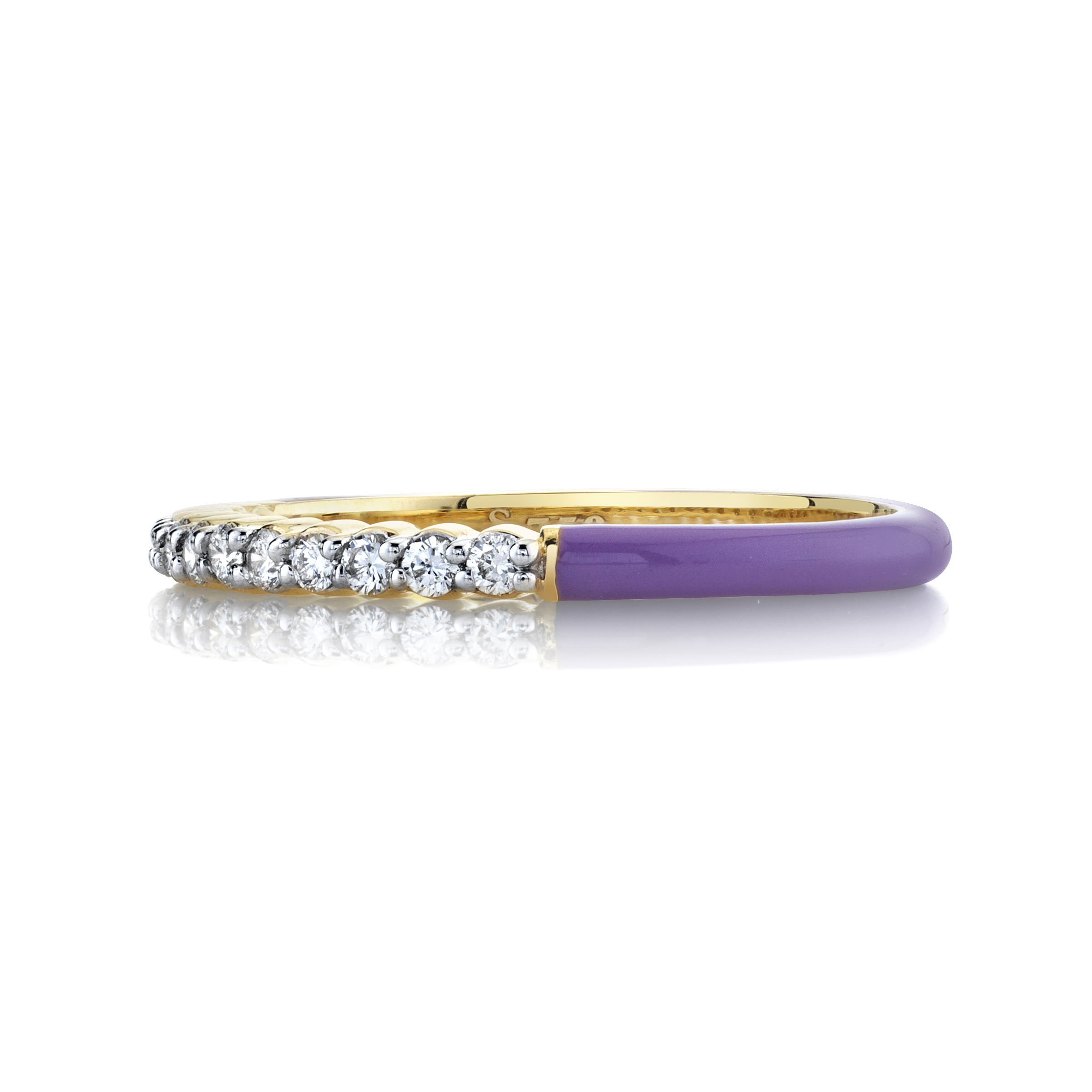 SLOANE STREET LAVENDER ENAMEL BAND WITH DIAMONDS, 18K-YG