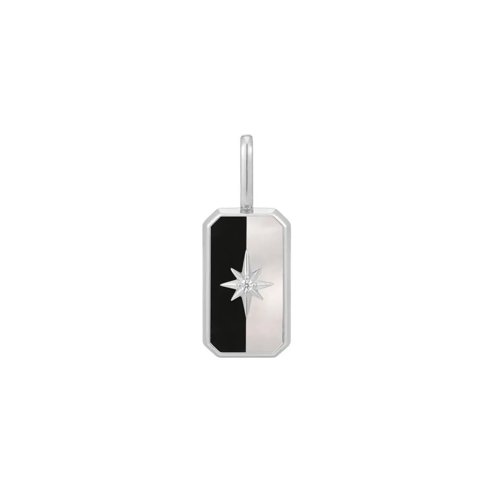 SILVER STAR TAG CHARM SILVER