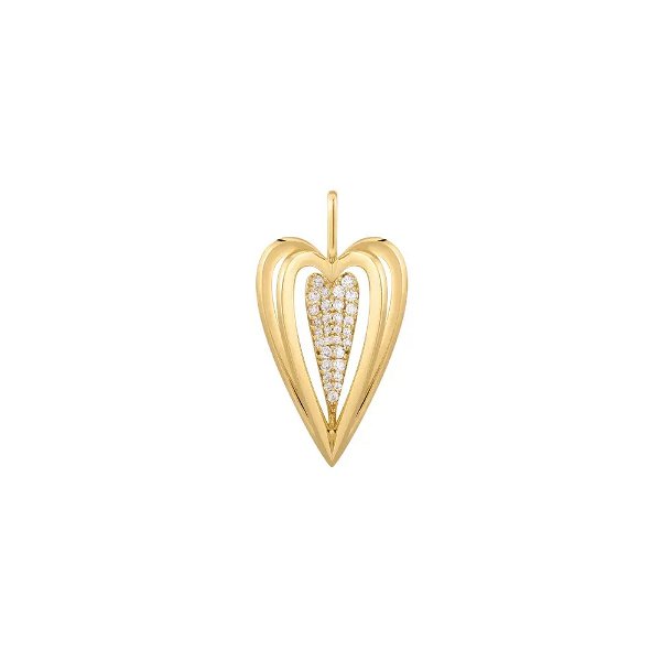 Closeup photo of Gold Sculpted Heart Charm