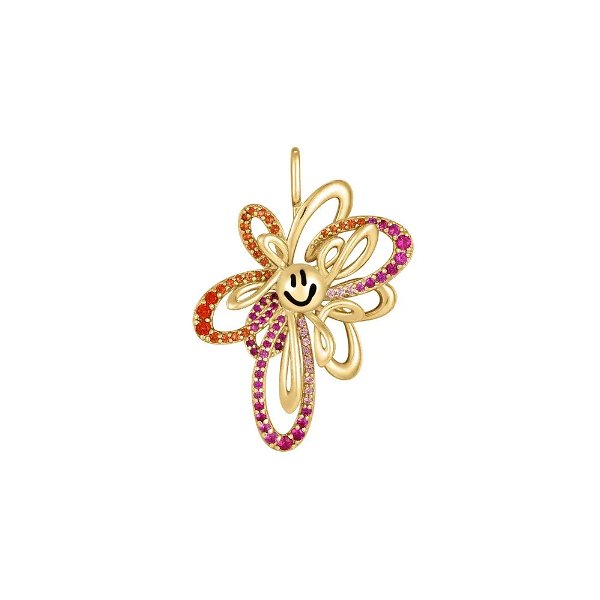 Closeup photo of Gold Happy Flower Charm