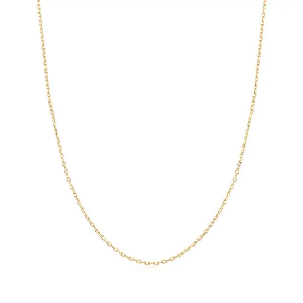 Closeup photo of Gold Mini Link Charm Chain Necklace