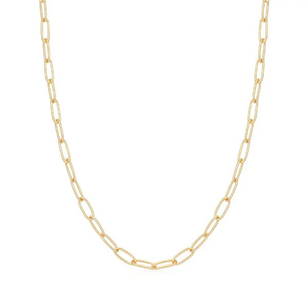 Closeup photo of Gold Link Charm Chain Necklace