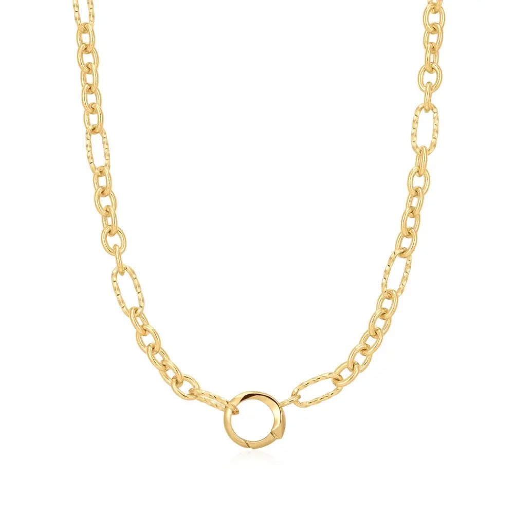 Silver Mixed Link Charm Chain Connector Necklace | Breckenridge Jewelers