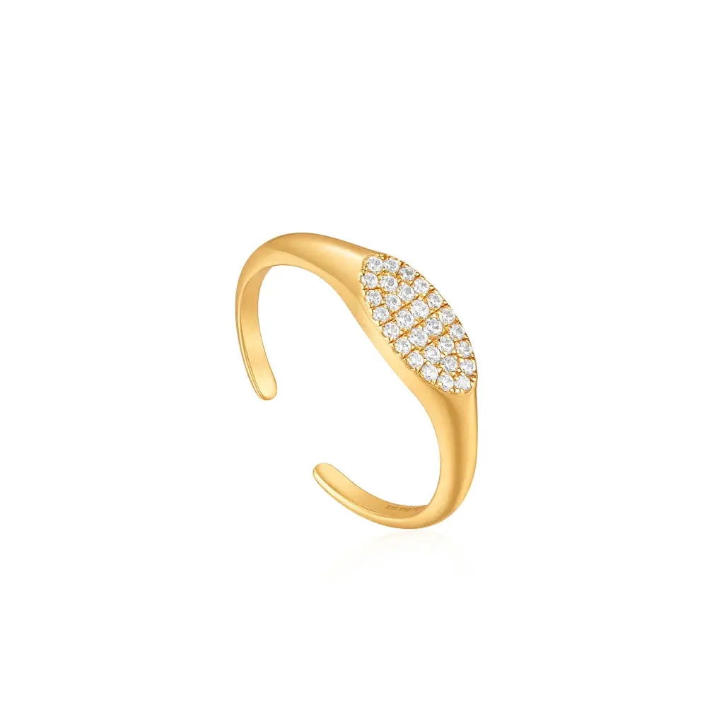 Glam Adjustable Signet Ring