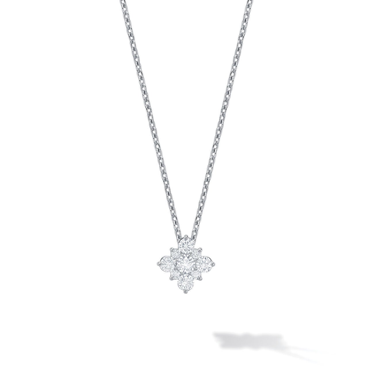 18kw .29ct Diamond Snowflake Necklace