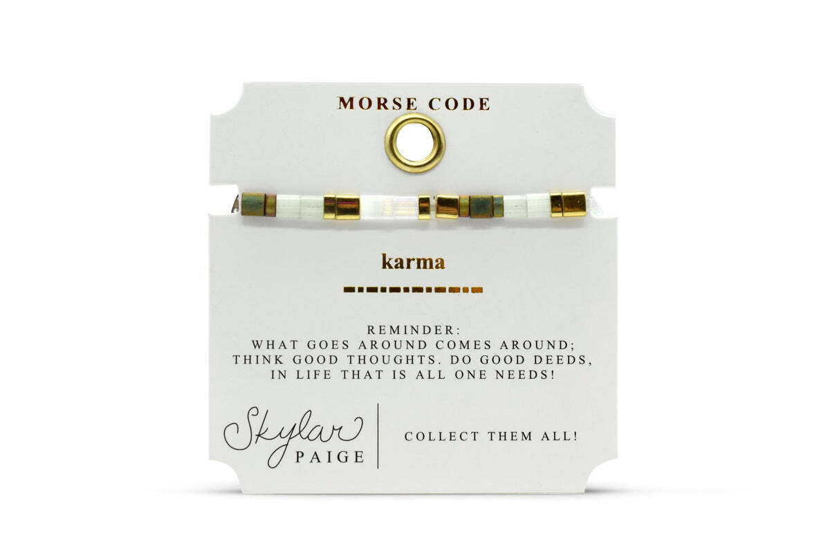 KARMA - Morse Code Tila Beaded Bracelet - Meditation Mi – Stia Jewelry