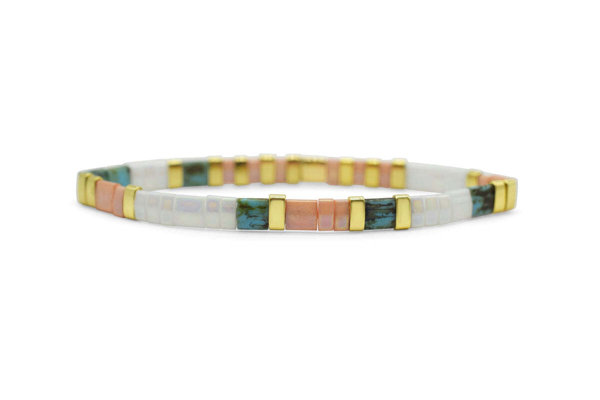 BEAUTIFUL - Morse Code Tila Beaded Bracelet - Prizewort – Stia Jewelry