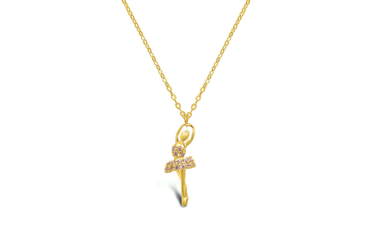 Beautiful Ballerina Necklace (Gold)