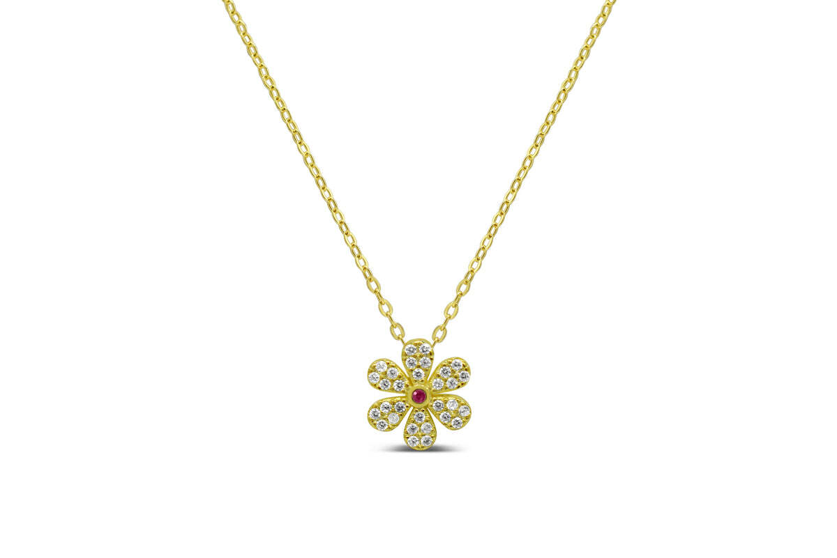 Delicate chain necklaces with the most adorable hanging iconic charms. Great for gifting and celebrating her little moments in life! .925 Sterling SilverAnti-Tarnish Rhodium 14K Gold PlatedChain for little necks, length 14"-16" Dainty Daisy Necklace (Gold)